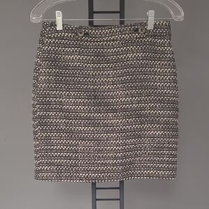 Chic Tweed Mini Skirt - Black and Cream